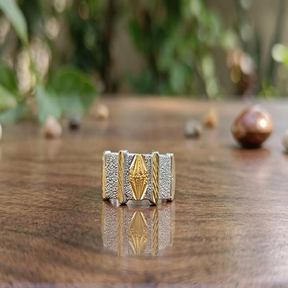 DIVYORO THE TWO-TONE DIAMOND-FACET BAND