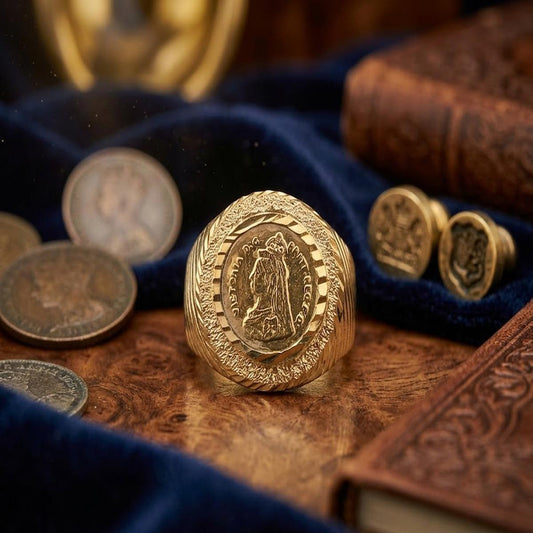 DIVYORO THE QUEEN VICTORIA VINTAGE COIN SIGNET RING