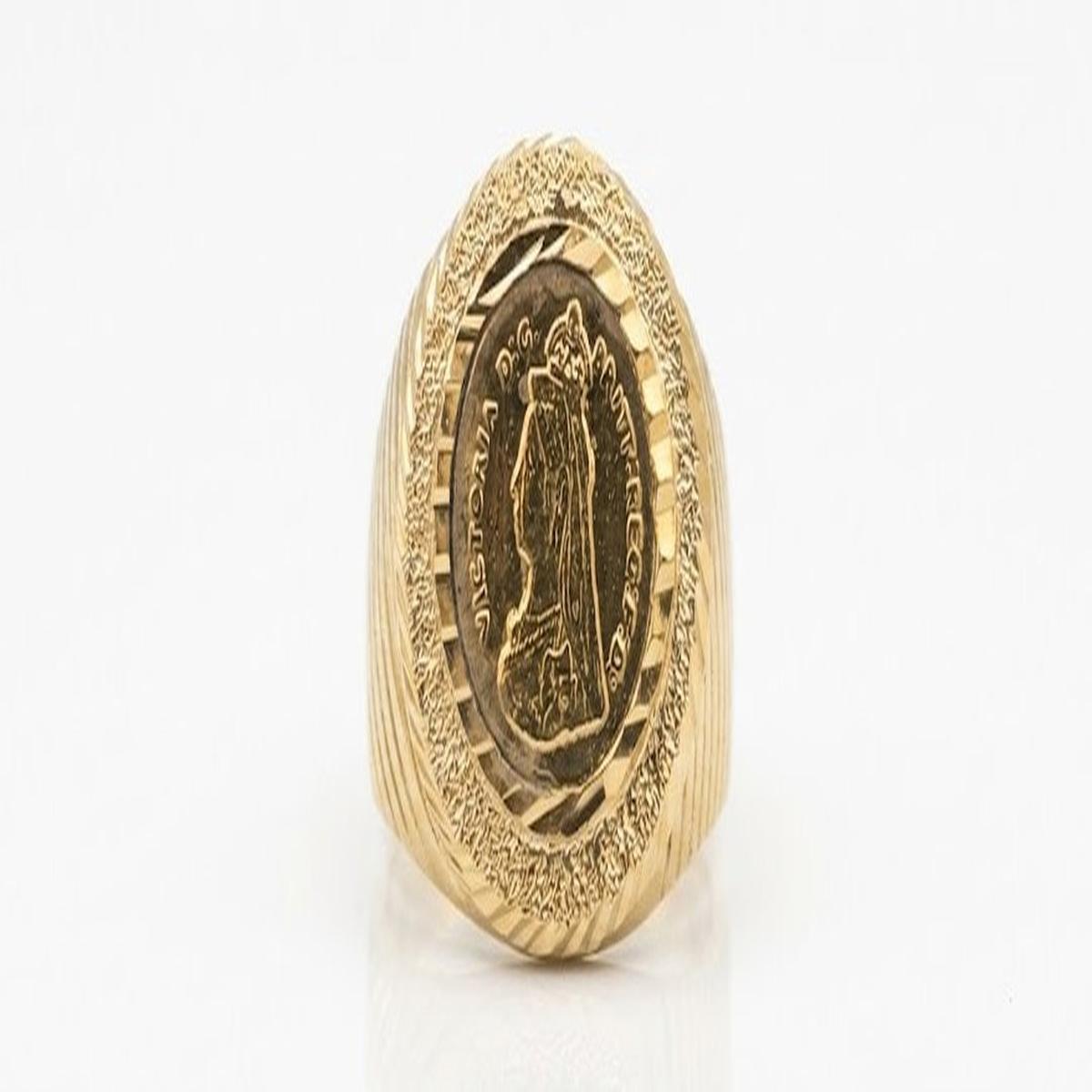 DIVYORO THE QUEEN VICTORIA VINTAGE COIN SIGNET RING