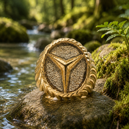 DIVYORO THE RIBBED TRI-STAR (MERCEDES-STYLE) SIGNET