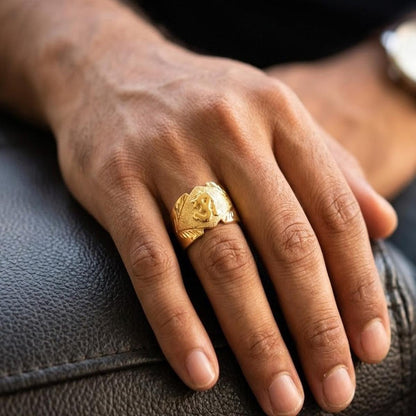 DIVYORO THE TEXTURED EYE-FRAME OM RING