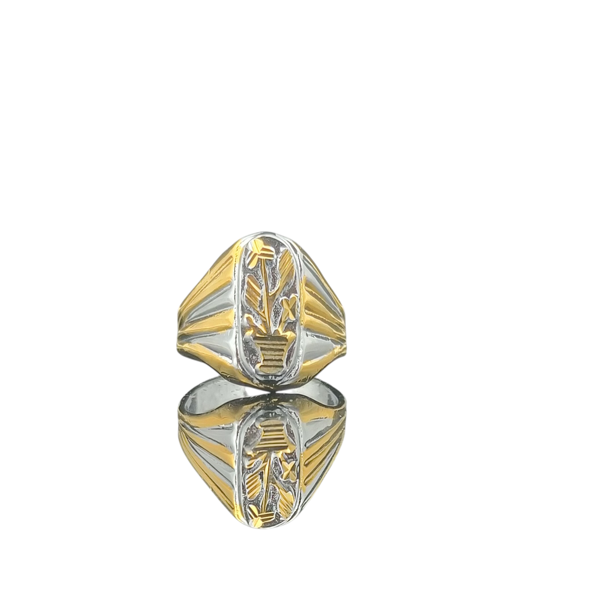 DIVYORO TWO-TONE SCULPTED FLORAL VASE SIGNET