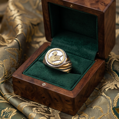 DIVYORO TWO-TONE STYLIZED SWAN RING