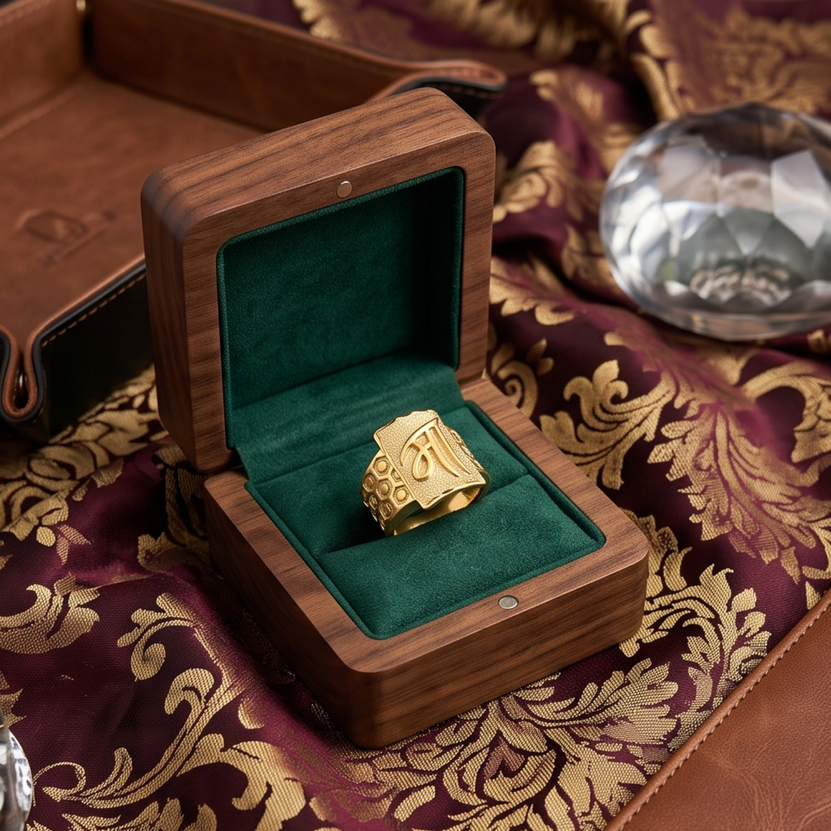 DIVYORO 'MAA' (मा) SCRIPT GOLD RING