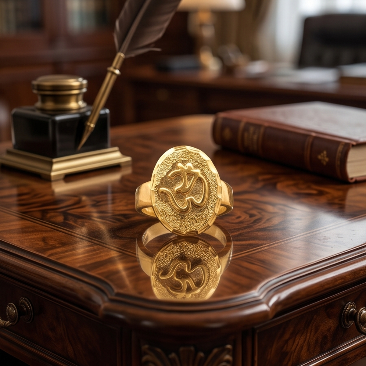 DIVYORO SACRED OM (ॐ) SYMBOL GOLD RING