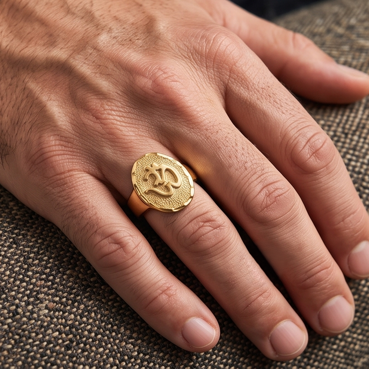 DIVYORO SACRED OM (ॐ) SYMBOL GOLD RING