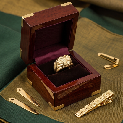 DIVYORO HEART-SHAPED BOTANICAL GOLD RING