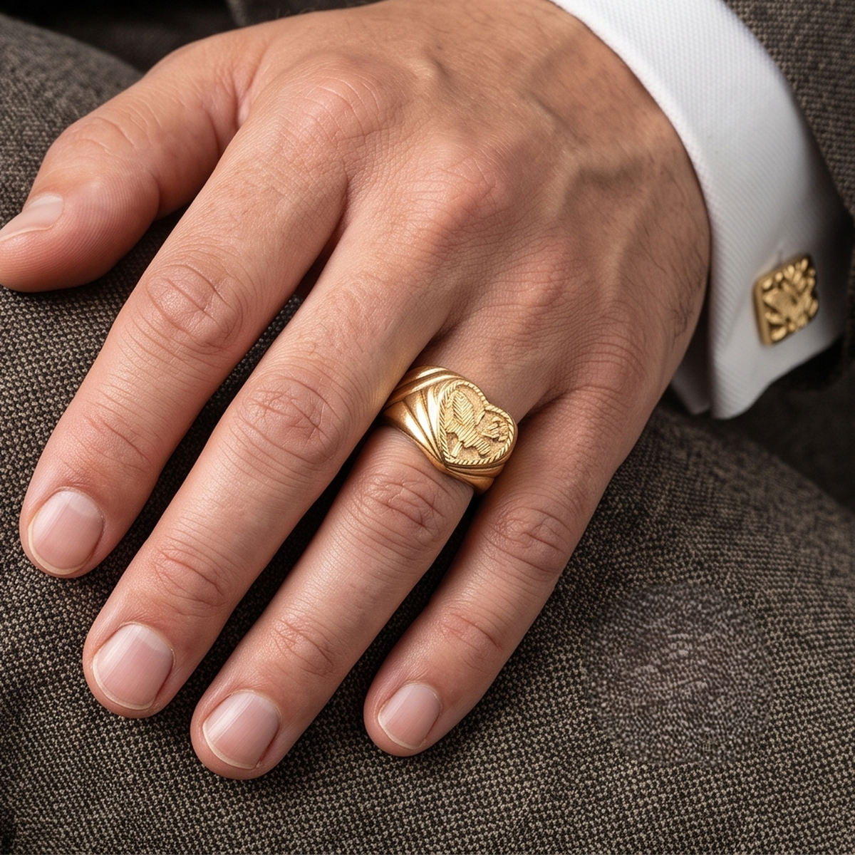 DIVYORO HEART-SHAPED BOTANICAL GOLD RING