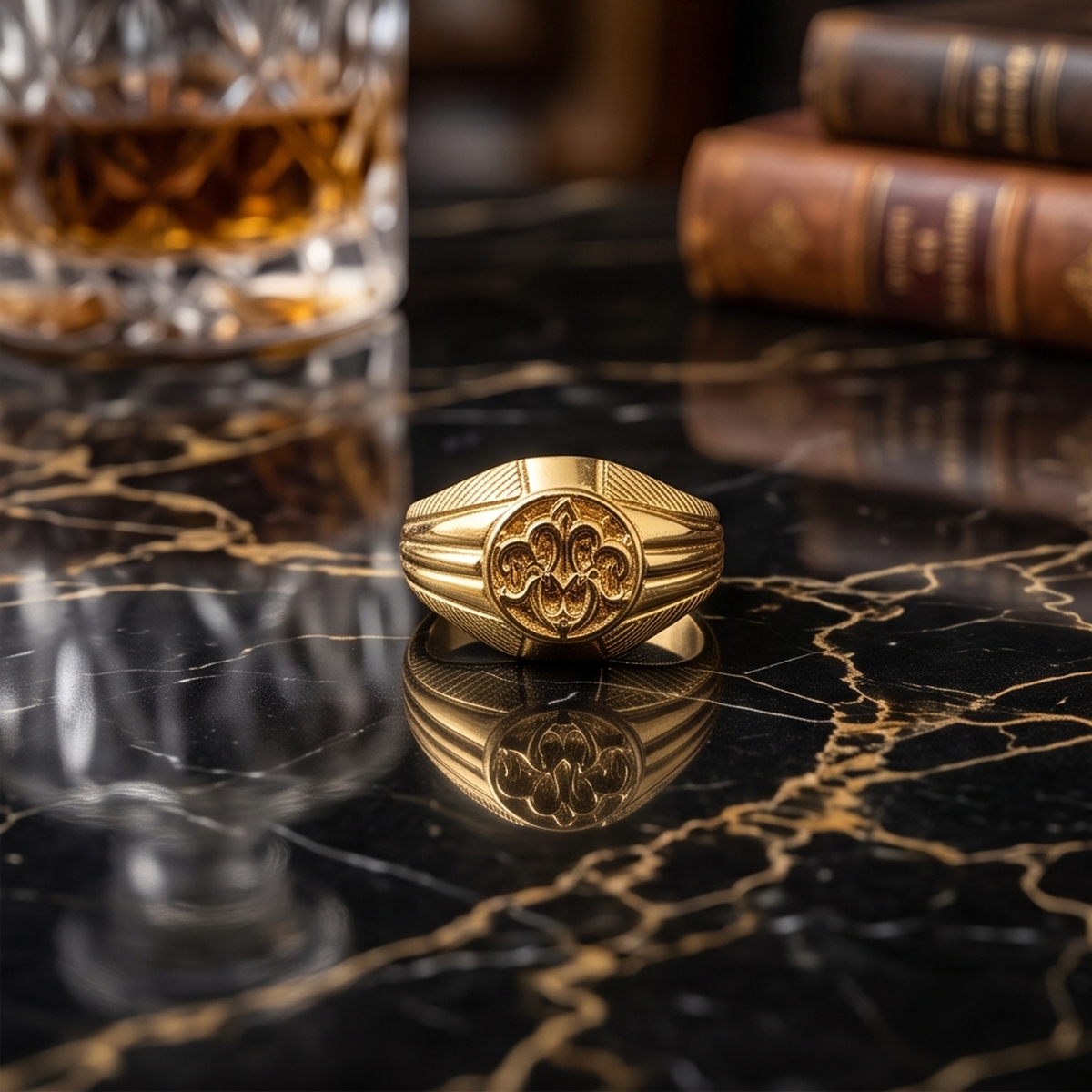 DIVYORO CIRCULAR FILIGREE CUTOUT GOLD RING