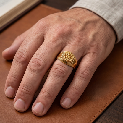 DIVYORO CIRCULAR FILIGREE CUTOUT GOLD RING