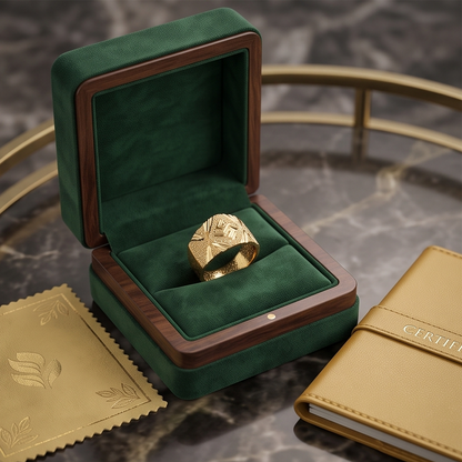 DIVYORO TEXTURED DIAMOND MOTIF GOLD BAND