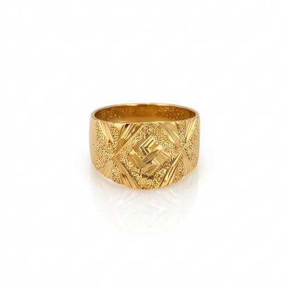 DIVYORO TEXTURED DIAMOND MOTIF GOLD BAND
