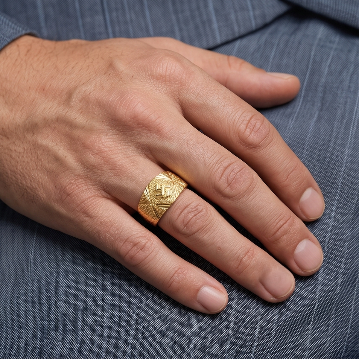 DIVYORO TEXTURED DIAMOND MOTIF GOLD BAND