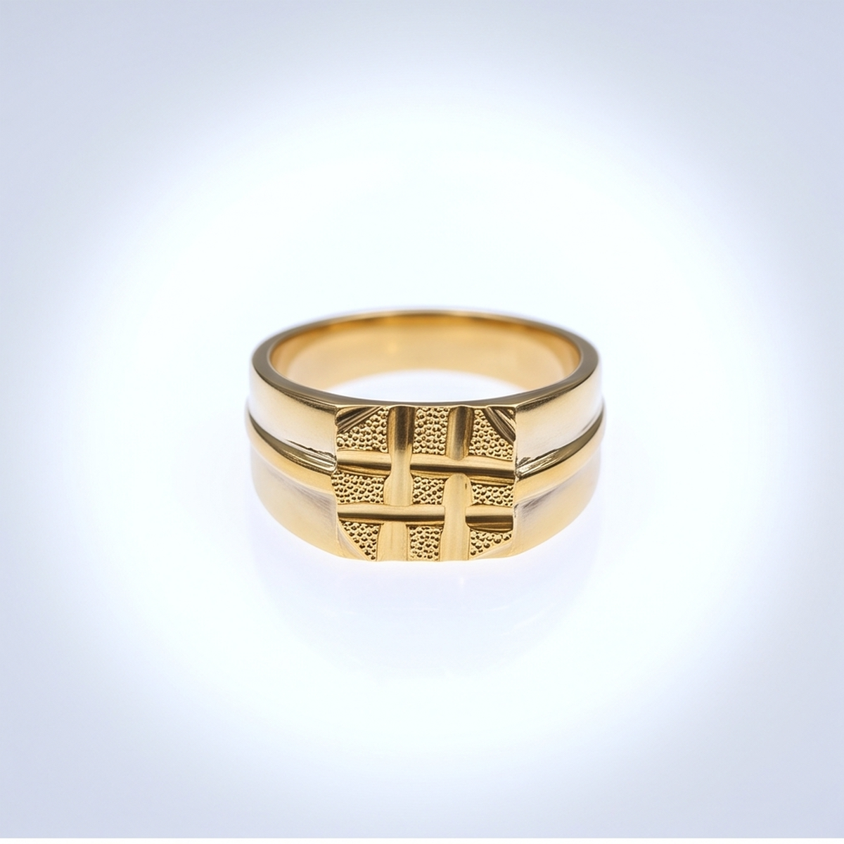 DIVYORO TEXTURED WOVEN-STYLE GOLD BAND