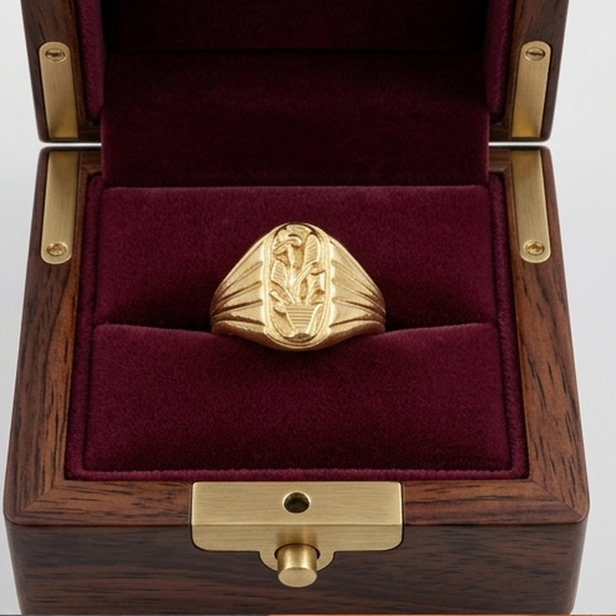 DIVYORO FLORAL PLANTER GOLD SIGNET RING