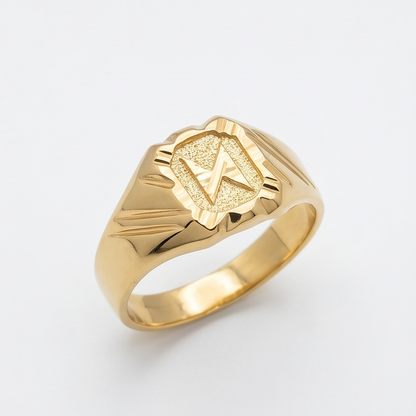 DIVYORO ETCHED SIGNET RING