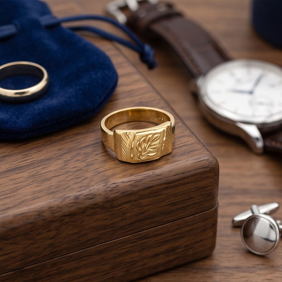 DIVYORO LEAF MOTIF RING