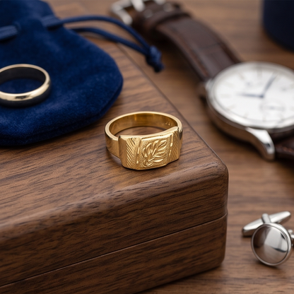 DIVYORO LEAF MOTIF RING