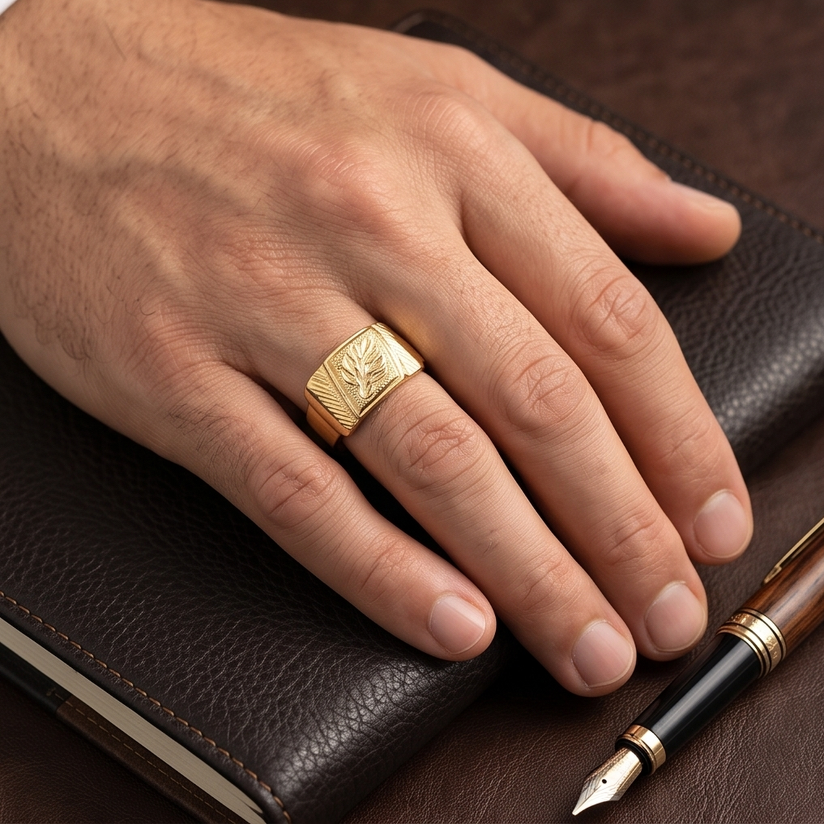 DIVYORO LEAF MOTIF RING