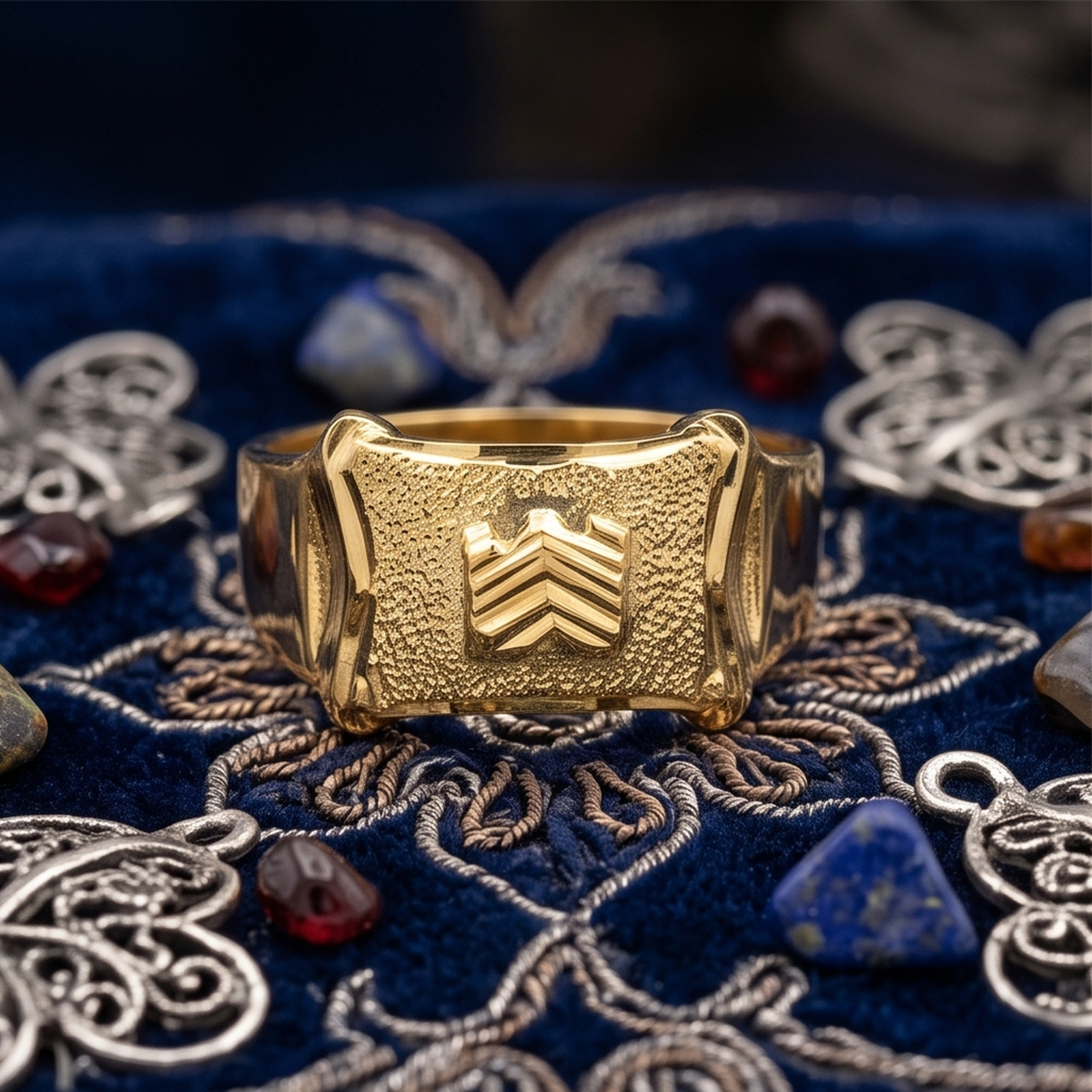 DIVYORO CHEVRON DETAIL RING