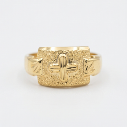 DIVYORO TEXTURED CROSS RING