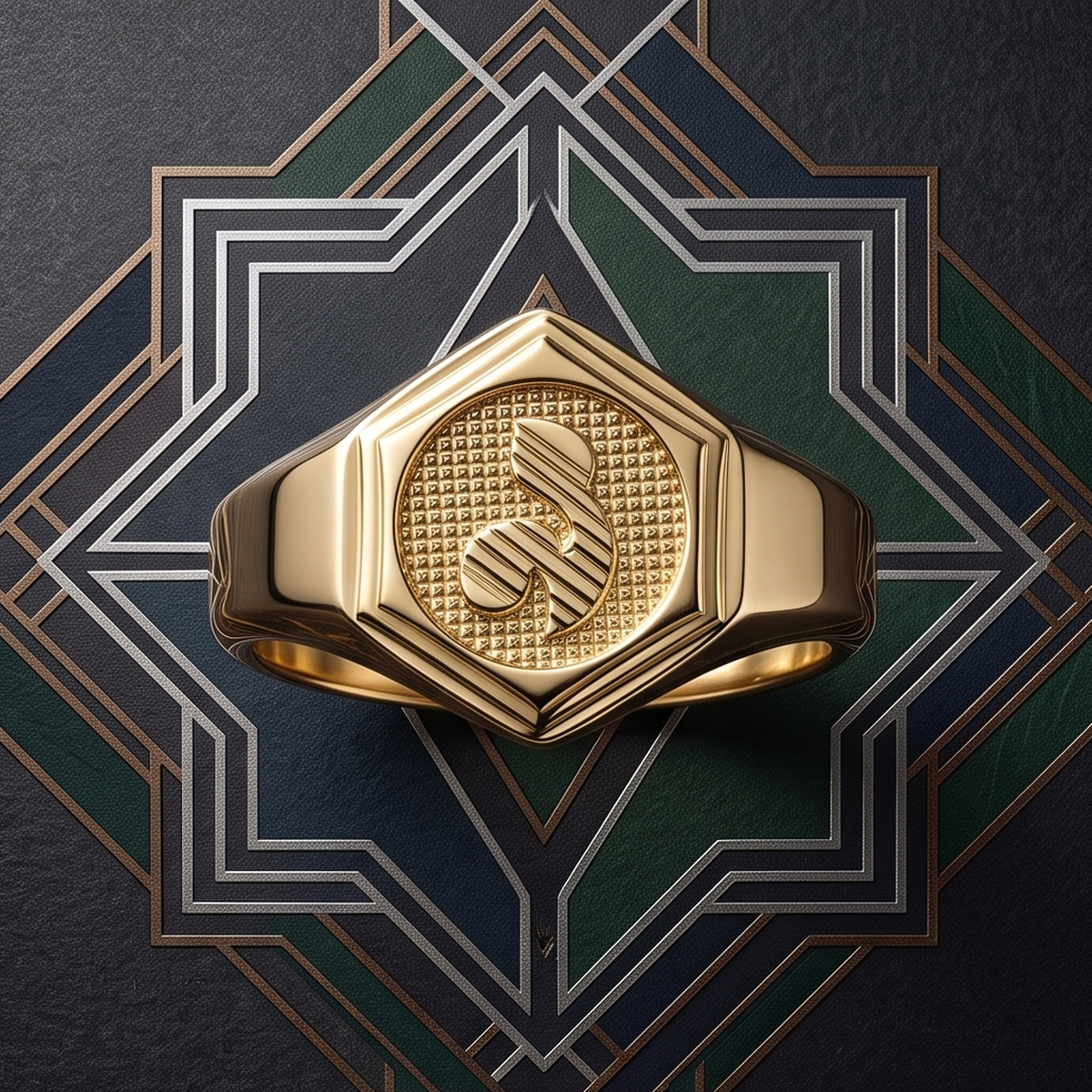 DIVYORO TEXTURED SIGNET RING