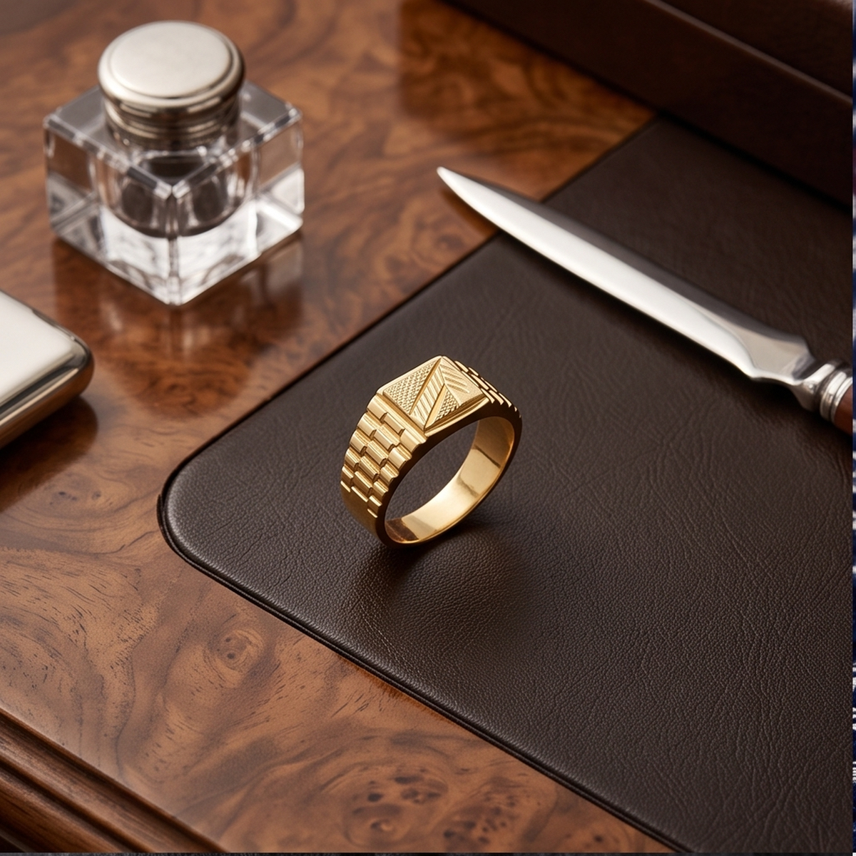 DIVYORO RIBBED BAND RING