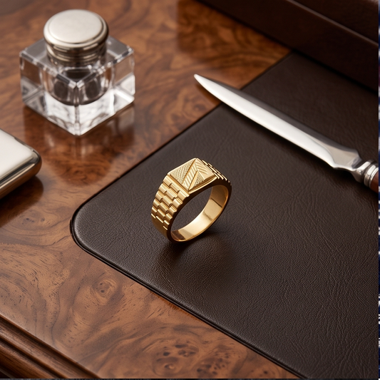 DIVYORO RIBBED BAND RING