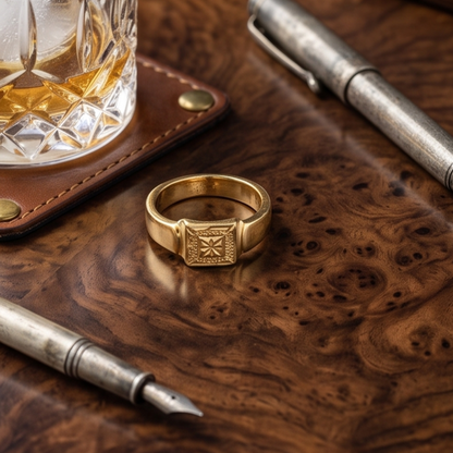 DIVYORO STAR SIGNET RING