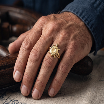 DIVYORO TEXTURED TURTLE RING
