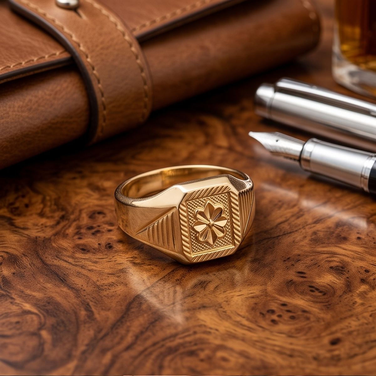 DIVYORO FLORAL SIGNET RING