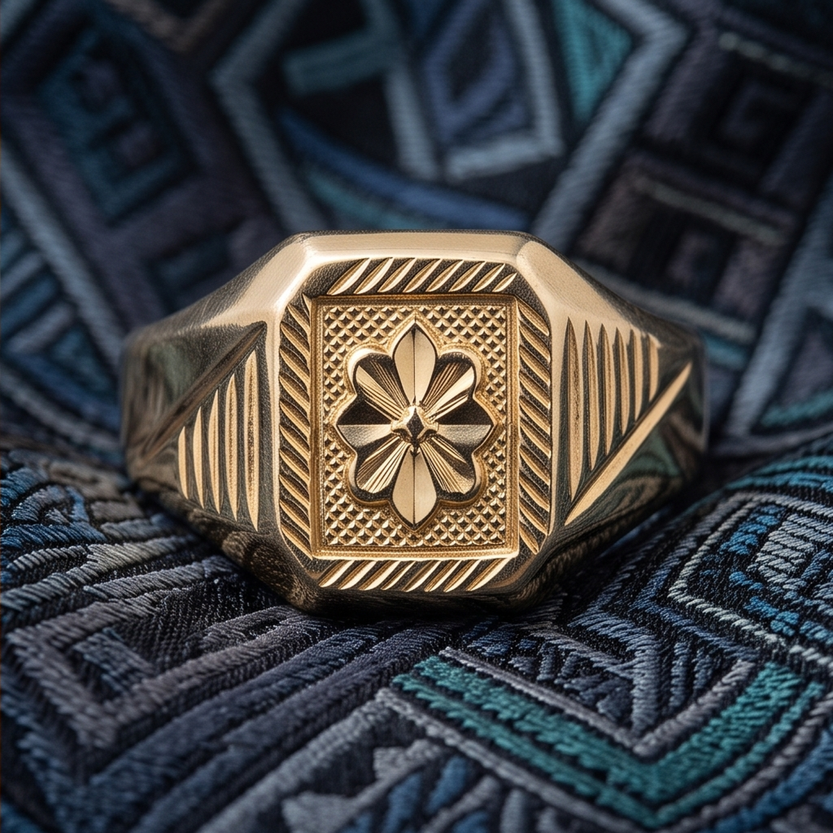 DIVYORO FLORAL SIGNET RING