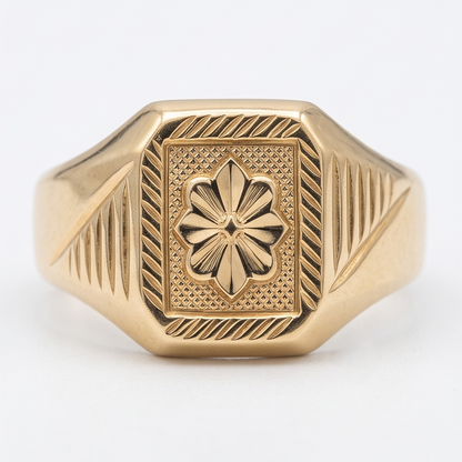 DIVYORO FLORAL SIGNET RING