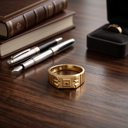 DIVYORO TEXTURED SQUARE RING