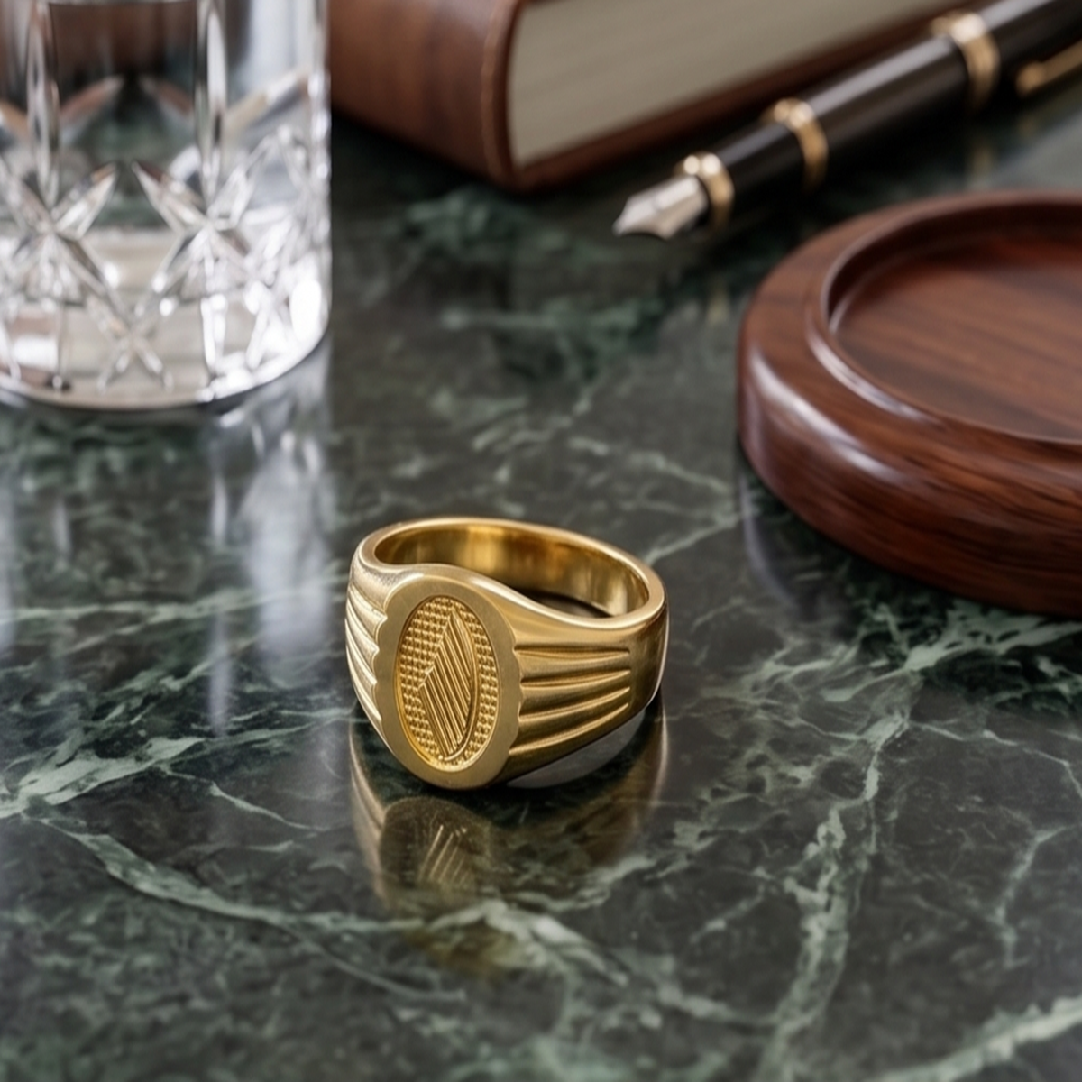 DIVYORO OVAL EMBLEM RING