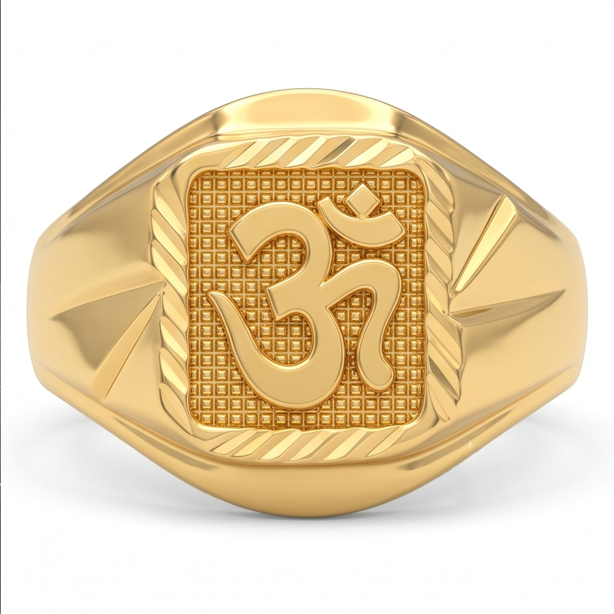 DIVYORO GEOMETRIC TEXTURED GOLD RING