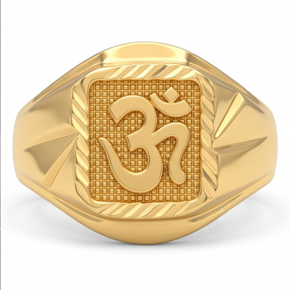 DIVYORO GEOMETRIC TEXTURED GOLD RING