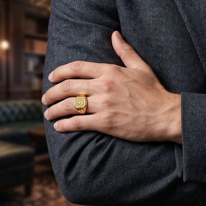 DIVYORO GEOMETRIC TEXTURED GOLD RING