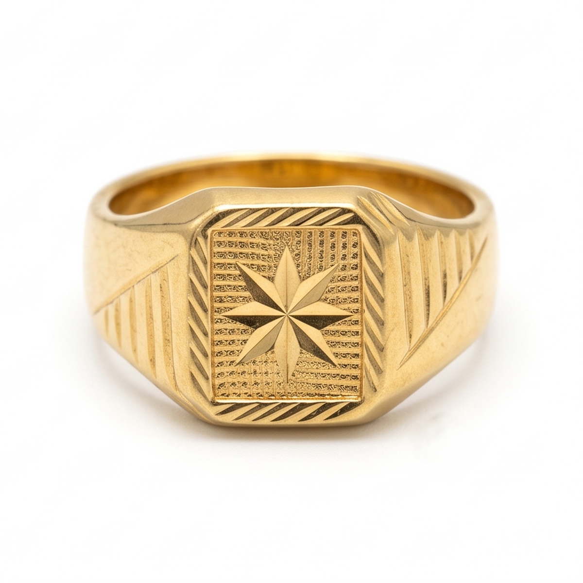 DIVYORO TRIANGULAR MOTIF GOLD BAND
