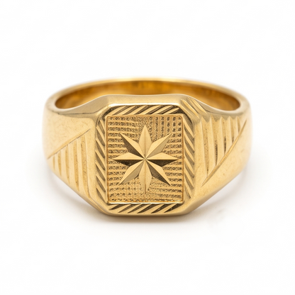 DIVYORO TRIANGULAR MOTIF GOLD BAND