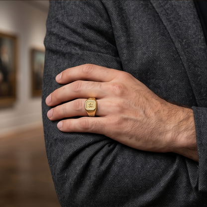 DIVYORO TRIANGULAR MOTIF GOLD BAND