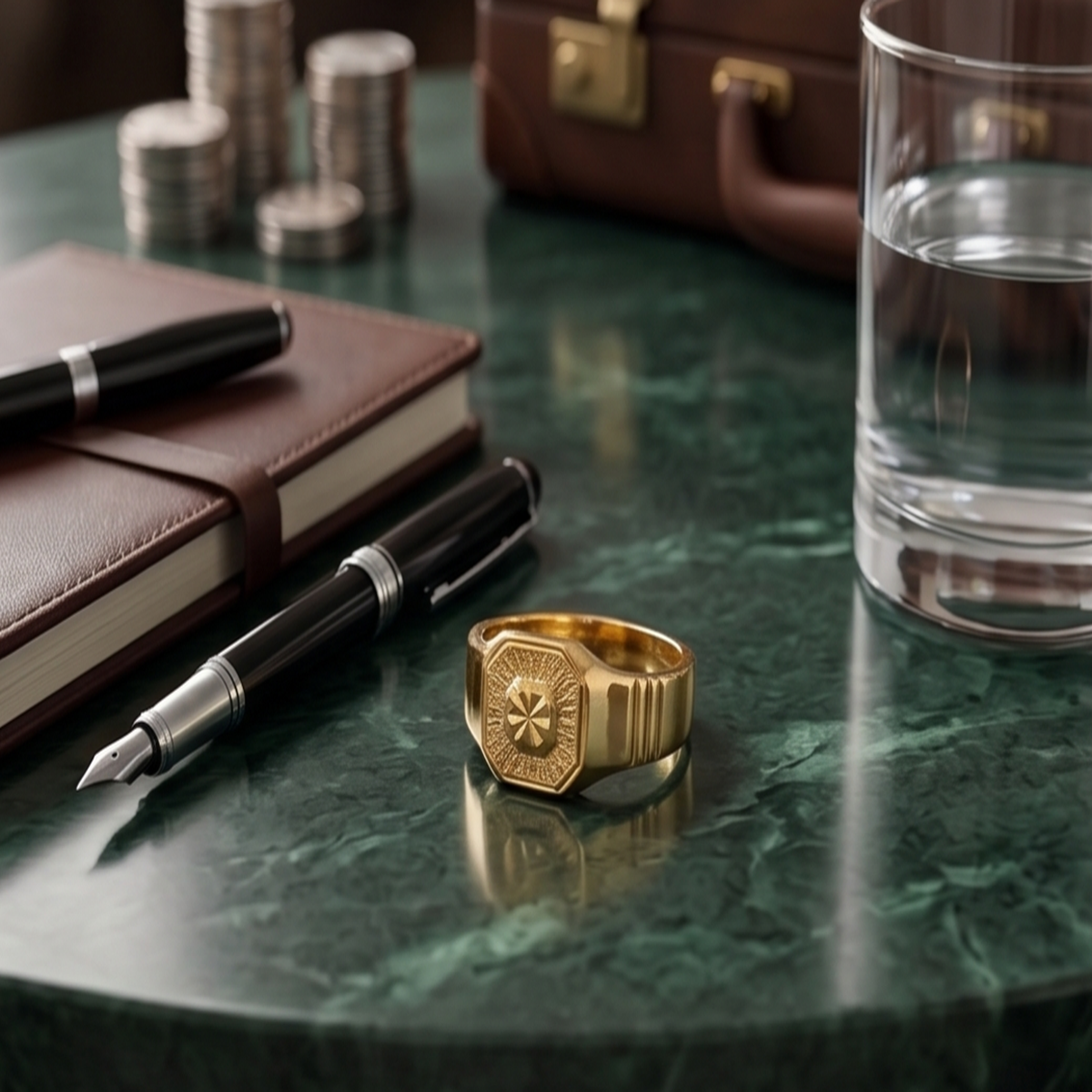 DIVYORO NATURE-INSPIRED LEAF GOLD RING
