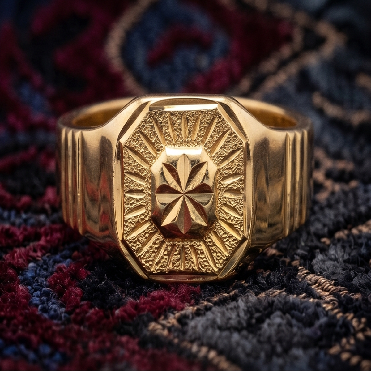 DIVYORO NATURE-INSPIRED LEAF GOLD RING