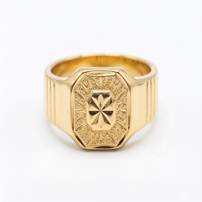 DIVYORO NATURE-INSPIRED LEAF GOLD RING
