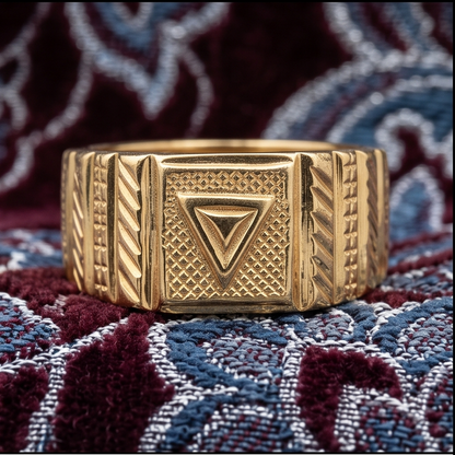 DIVYORO EIGHT-POINT STAR GOLD SIGNET RING