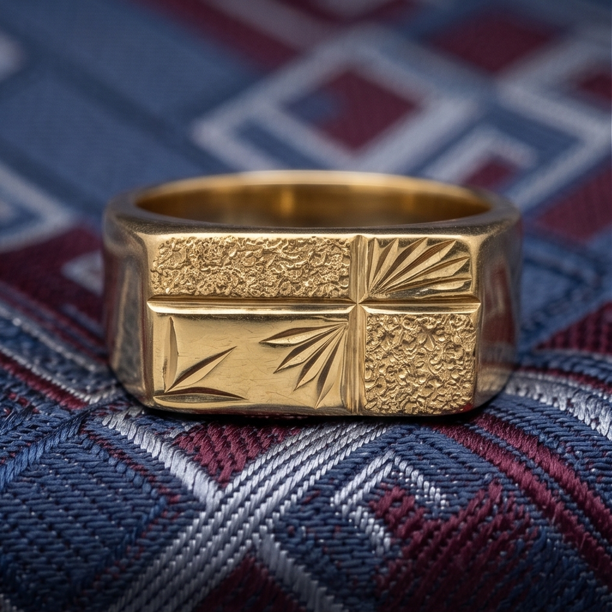 DIVYORO SACRED GOLD SIGNET RING