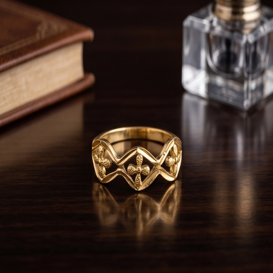 DIVYORO FEMALE FLORAL BAND RING