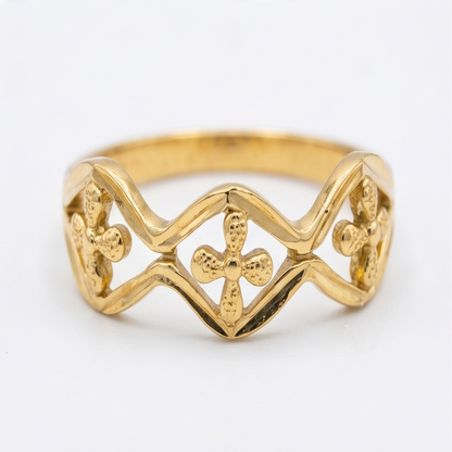 DIVYORO FEMALE FLORAL BAND RING