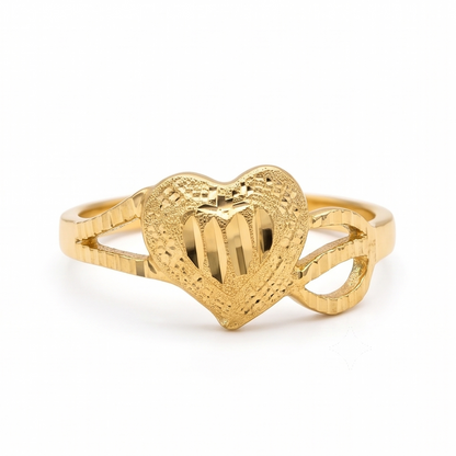 DIVYORO FEMALE TEXTURED HEART RING