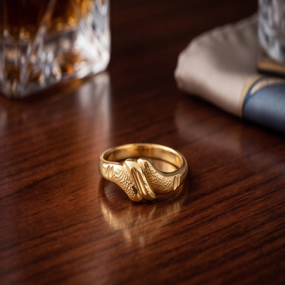 DIVYORO FEMALE TEXTURED WAVE RING